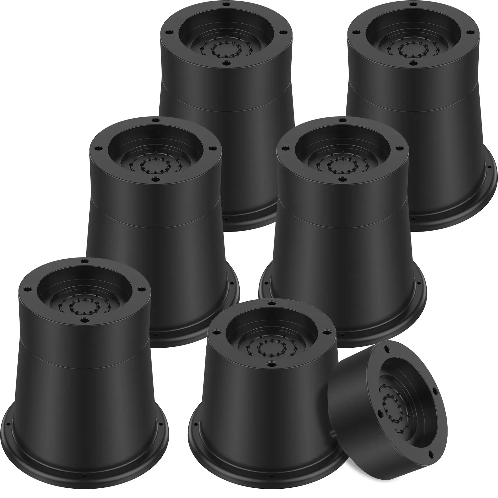 4/6Pcs Furniture Risers Heavy Duty Adjustable Bed Raising Desk Leg Chair Feet Lifts Non Slip Extenders for Table Sofa