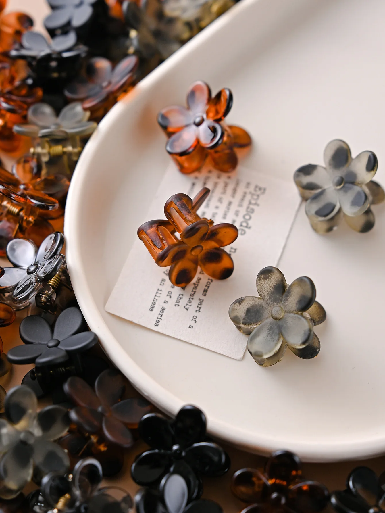 10 stücke Vintage Leopard Print Mini Blume Haar Klaue Clip Cartoons Süße Bunte Seite Bang Clip Haarnadel Haarspange Haar Zubehör – Detail 5