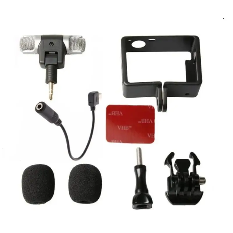 

Профессиональный мини стерео микрофон + стандартный корпус для Gopro Hero 4 3 + 3 USB для 3,5 мм адаптер для микрофона кабель шнур аксессуары