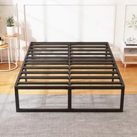 18 Inch Queen Bed Frame, No Box Spring Needed, Heavy Duty Metal Platform Queen Size Bed Frame 1
