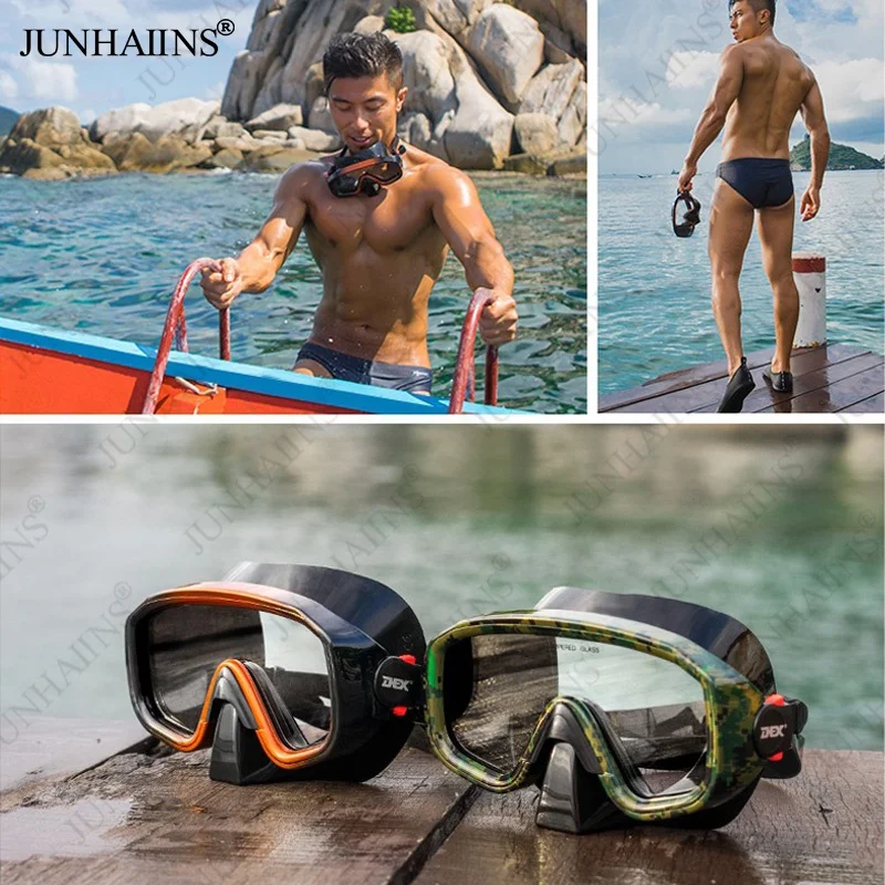 Scuba Diving Goggles Breathing Tube Waterproof Anti-fog Tempered Glass Snorkeling Set for Adult Underwater Kids swimming goggles snorkeling diving mask diving mask diving goggles snorkel set