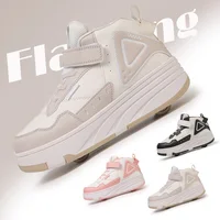 Children's Roller Skate Shoes Student Inline Skating Shoes grils 4-Wheel Deformation Boy's Ice Skating Shoes size31-40 1