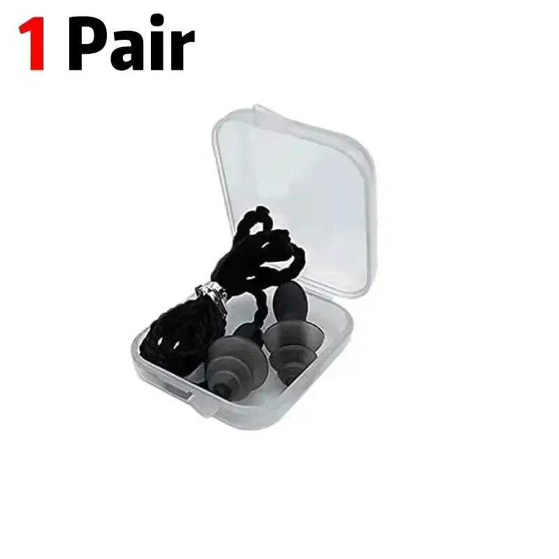 Reusable Silicone Noise-Cancelling Corded Ear Plugs with Banded String for Sleeping, Studying, and Swimming