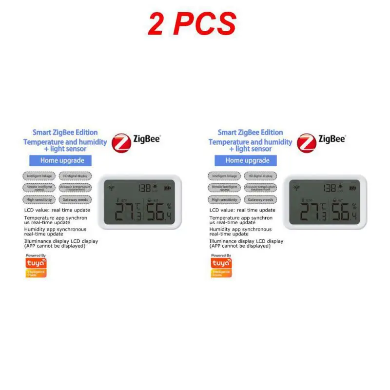 Tuya WiFi Zigbee LCD Temperature Humidity Sensor Lux Light Detector Indoor  Hygrometer Thermometer ZigBee3.0 Hub Required - AliExpress