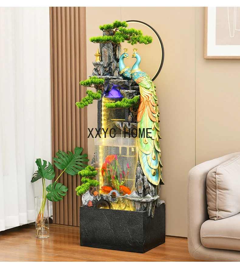 

Китайские креативные домашние аквариумные украшения для воды, рыболовный пруд для гостиной, красивый пейзаж, украшения для пола на удачу