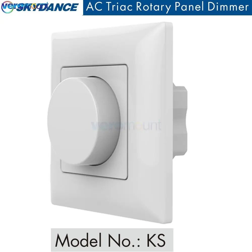 Skydance Ks Pannello Rotante Ac Triac Rf Dimmer Led Montaggio A Parete Manopola Manuale Pannello Triac Dimmer 110V-240V Dimmer 2.4G Rf Dimmer