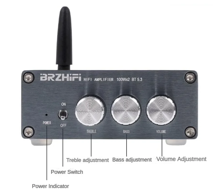 デジタルHi-Fiパワーアンプ,Bluetooth 5.3, 100w 100w,ステレオ