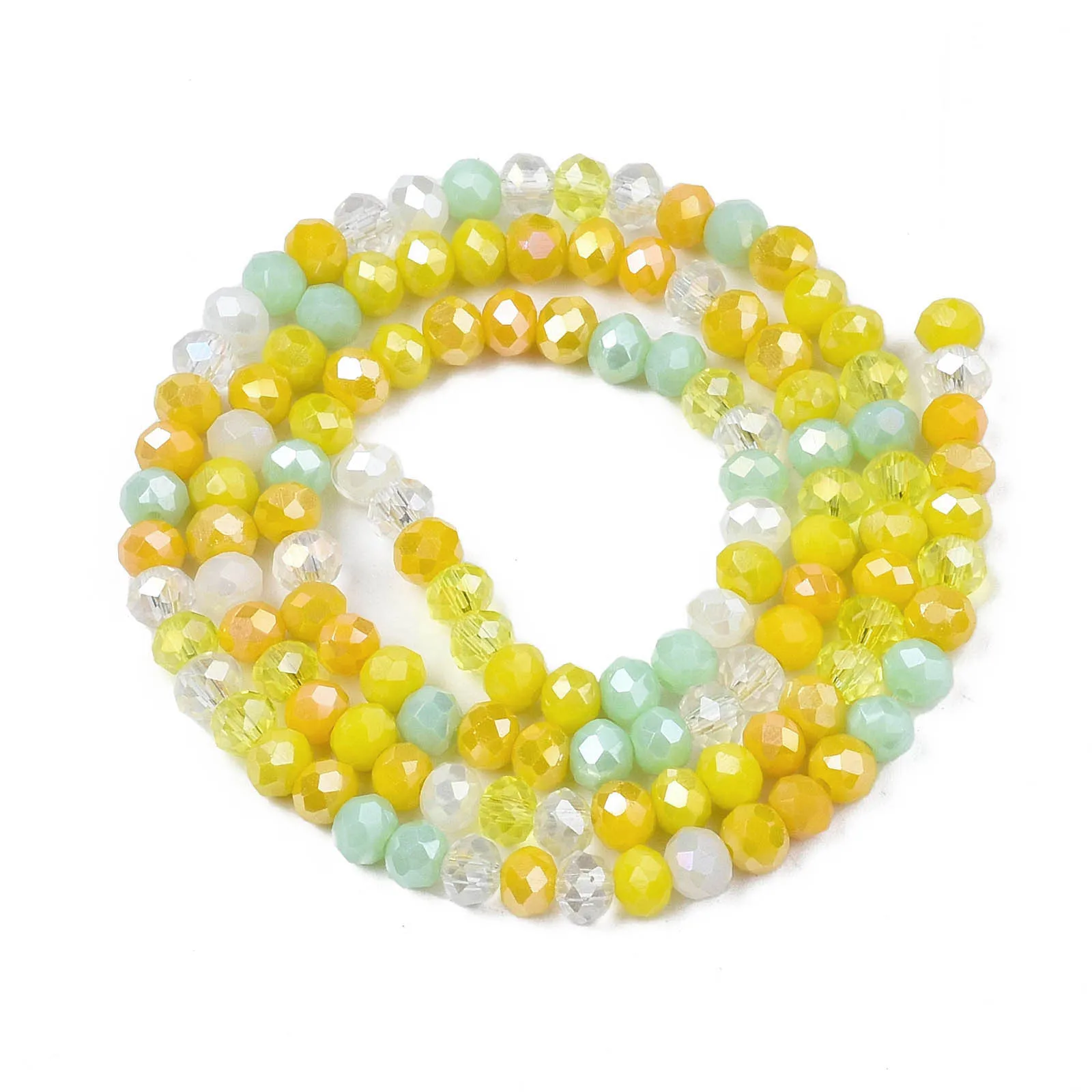 30 Strands Small Colorful Glass Beads 3x2mm Mini Loose Spacer Charm Beads Faceted Rondelle for DIY Jewelry Making Necklace Craft