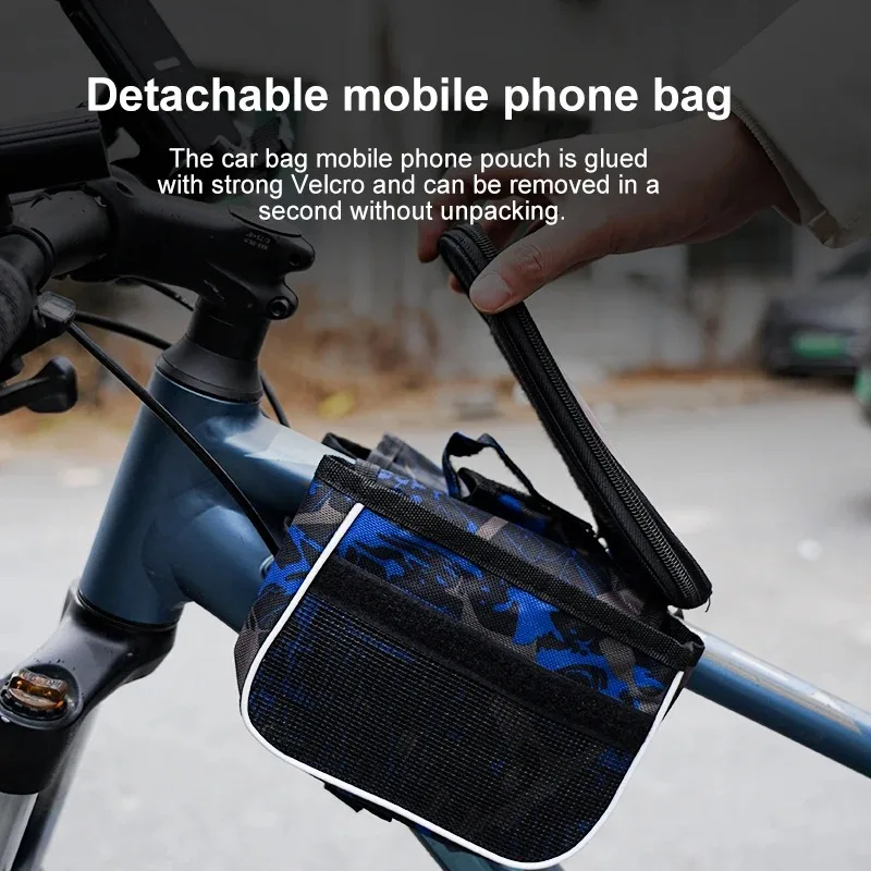 Waterproof Bicycle Frame Bag with Touchscreen Phone Holder