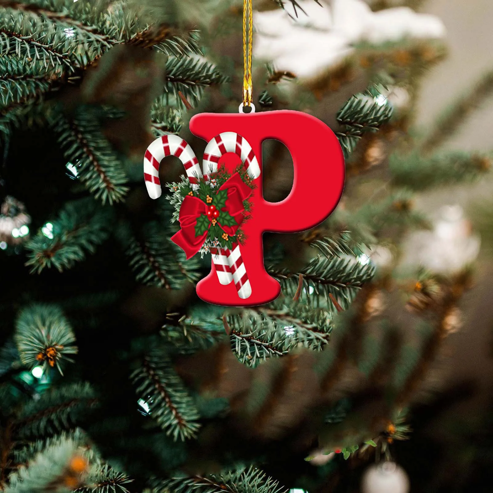 thumbnail image 1 of Árbol de Navidad acrílico con palabras para colgar en la habitación, nuevo colgante navideño con 26 letras, adorno para árbol de Navidad, 1 of 5