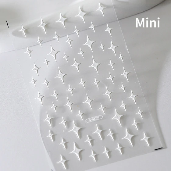 Radiant Glitter Star Rhinestone Nail Art Stickers