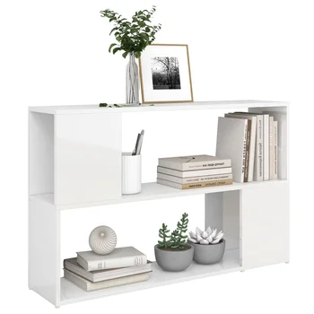 Glossy White chipboard shelf 100x24x63 cm 1