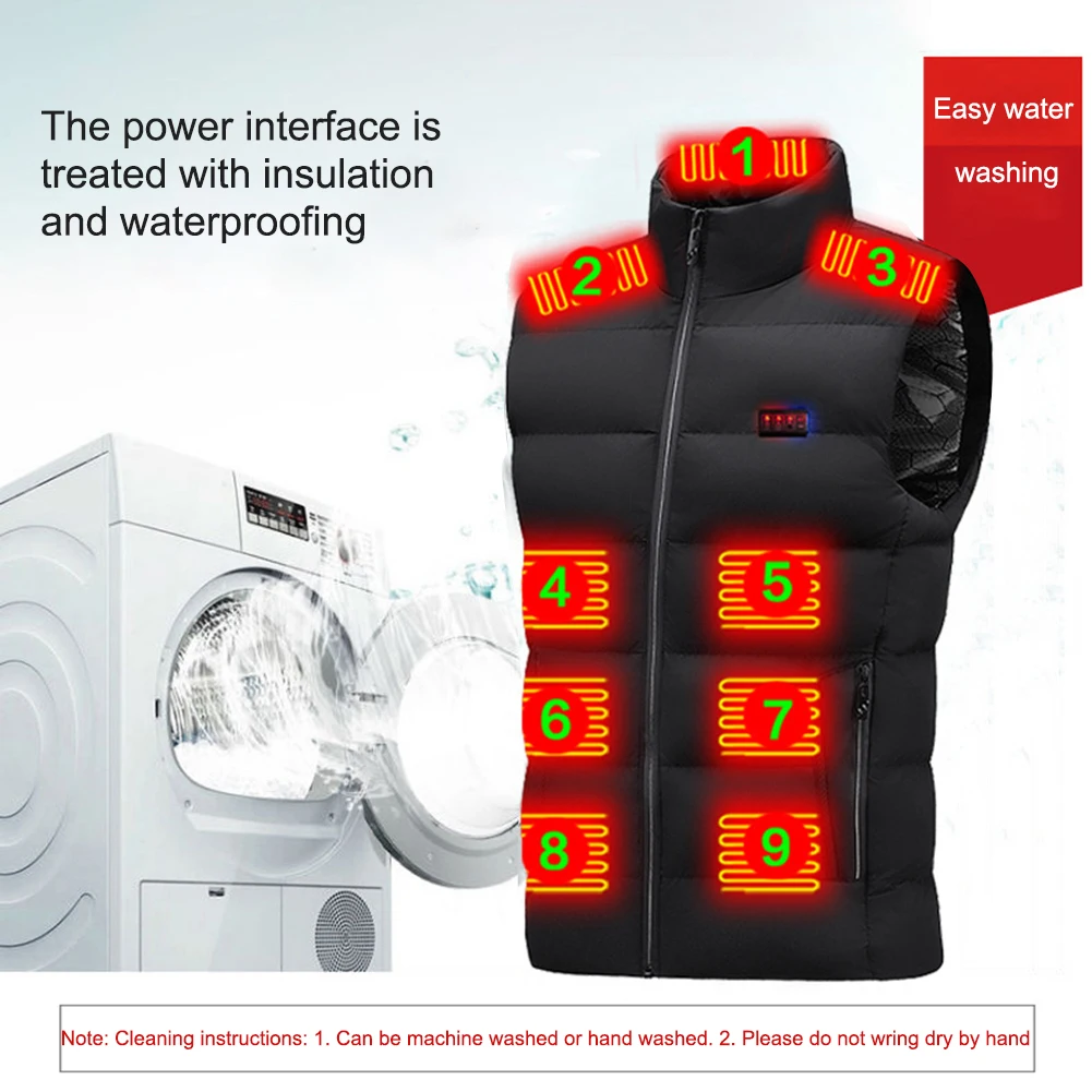Unisex 23 Heated Zones Vest Fleece Body Warmer Heating Vests Jackets USB Electric Thermal Waistcoats For Winter Cycling Fishing 3