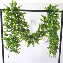 Artificial Rose Vine Bouquet - 80cm Decorative Hanging Rattan Accent for Home and Wedding Decor (D purple 180cm)