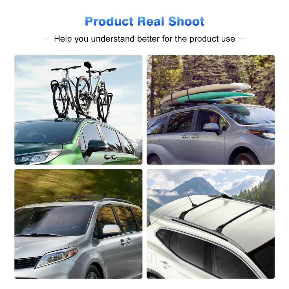 Courtesyhonda Top Bike Rack For Car 4pcs Roof Rack Side Rails