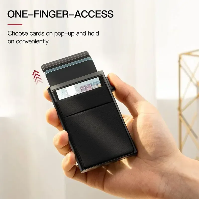 Sleek RFID Blocking Metal Wallet - Minimalist Card Holder with Secure Protection