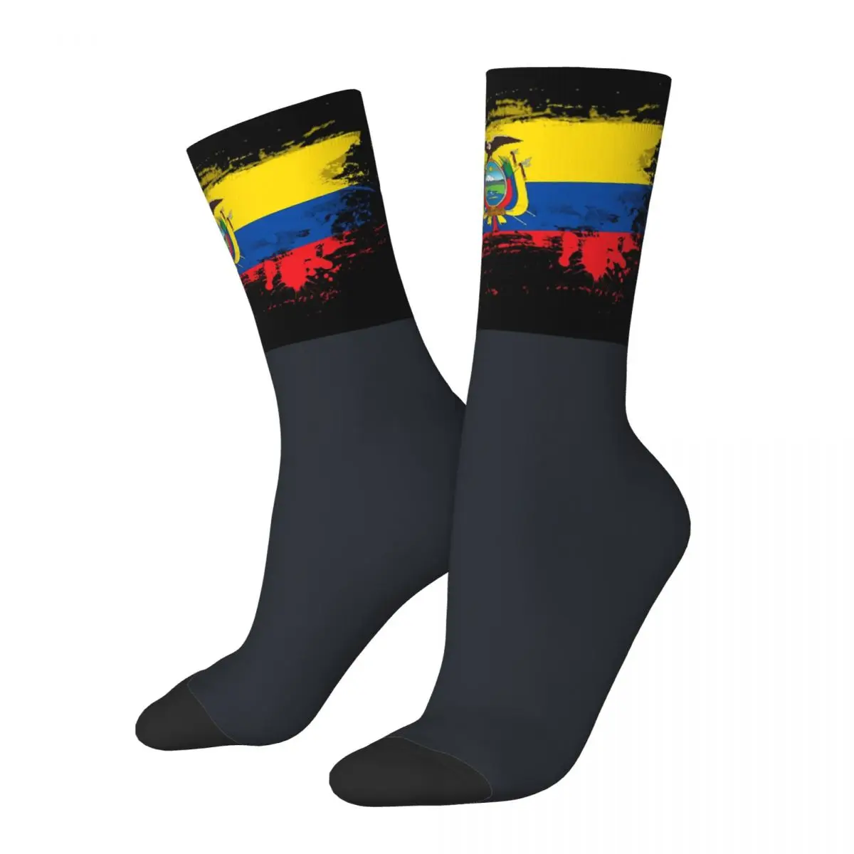 

Hip Hop Retro Ecuador Splatter Crazy Men's compression Socks Unisex National Flag Harajuku Seamless Printed Novelty Sock Boys