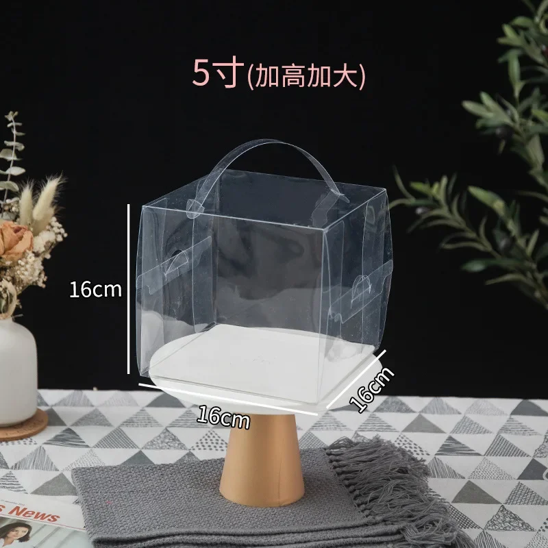 5-Pack Transparent Plastic Cake Boxes with Handles – Clear Disposable Dessert Gift Cont... - SKU CCL60826 - UGI Packaging