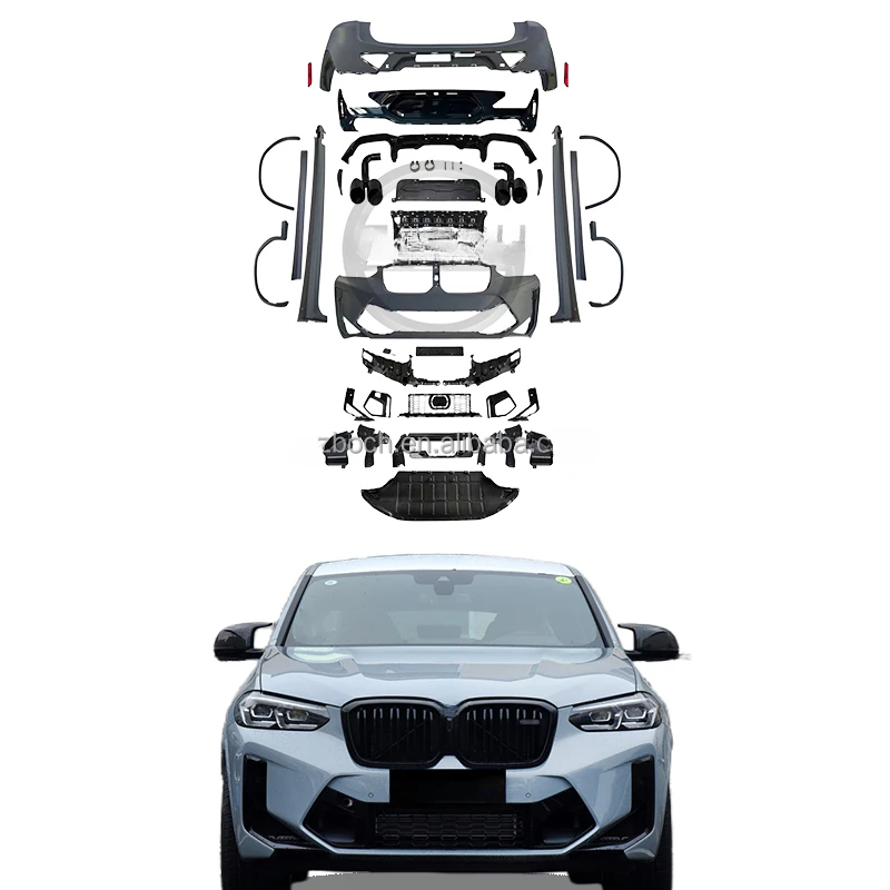 

G02 автомобильный бампер для X4 G02 2022 + Обновление до X4M комплект кузова передний бампер задний бампер боковые юбки колесные арки