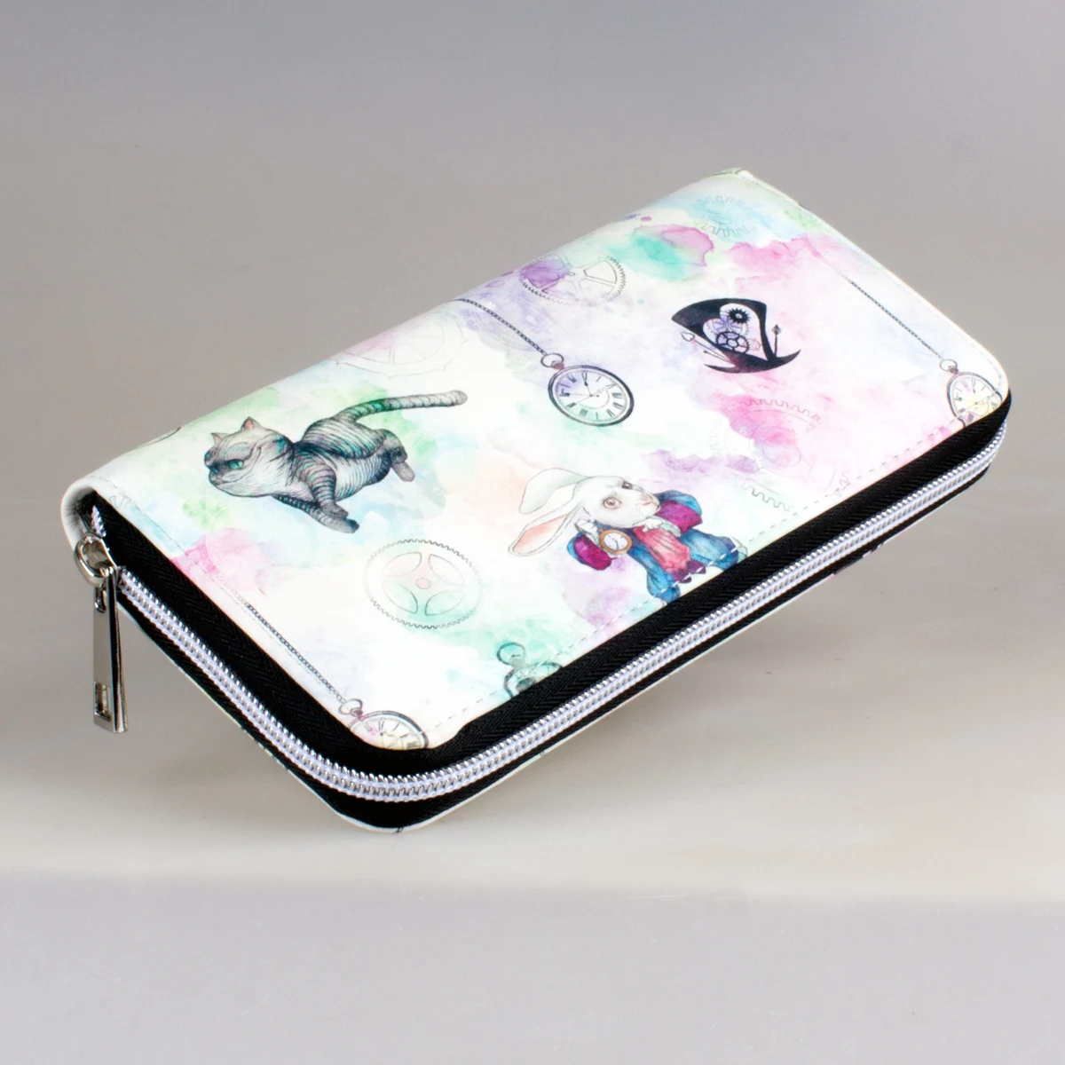 Disney Alice in Wonderland Print Zipper Wallet Fashion Personalized Card Holder Coin Purse