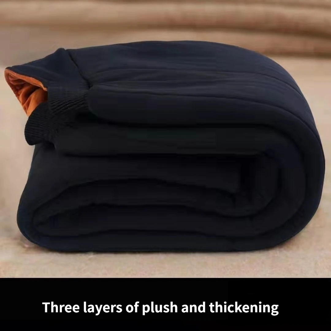 Thermal Underwear Men Winter Cold Thermal Stretch Warm Middle Aged Elderly Waist Protection Camel Hair Cotton-padded Trousers