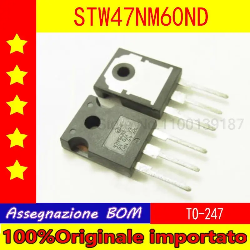 

10pcs/lot STW43NM60ND 43NM60ND STW43N60DM2 43N60DM2 STW47NM60ND 47NM60ND TO-247 power transistor