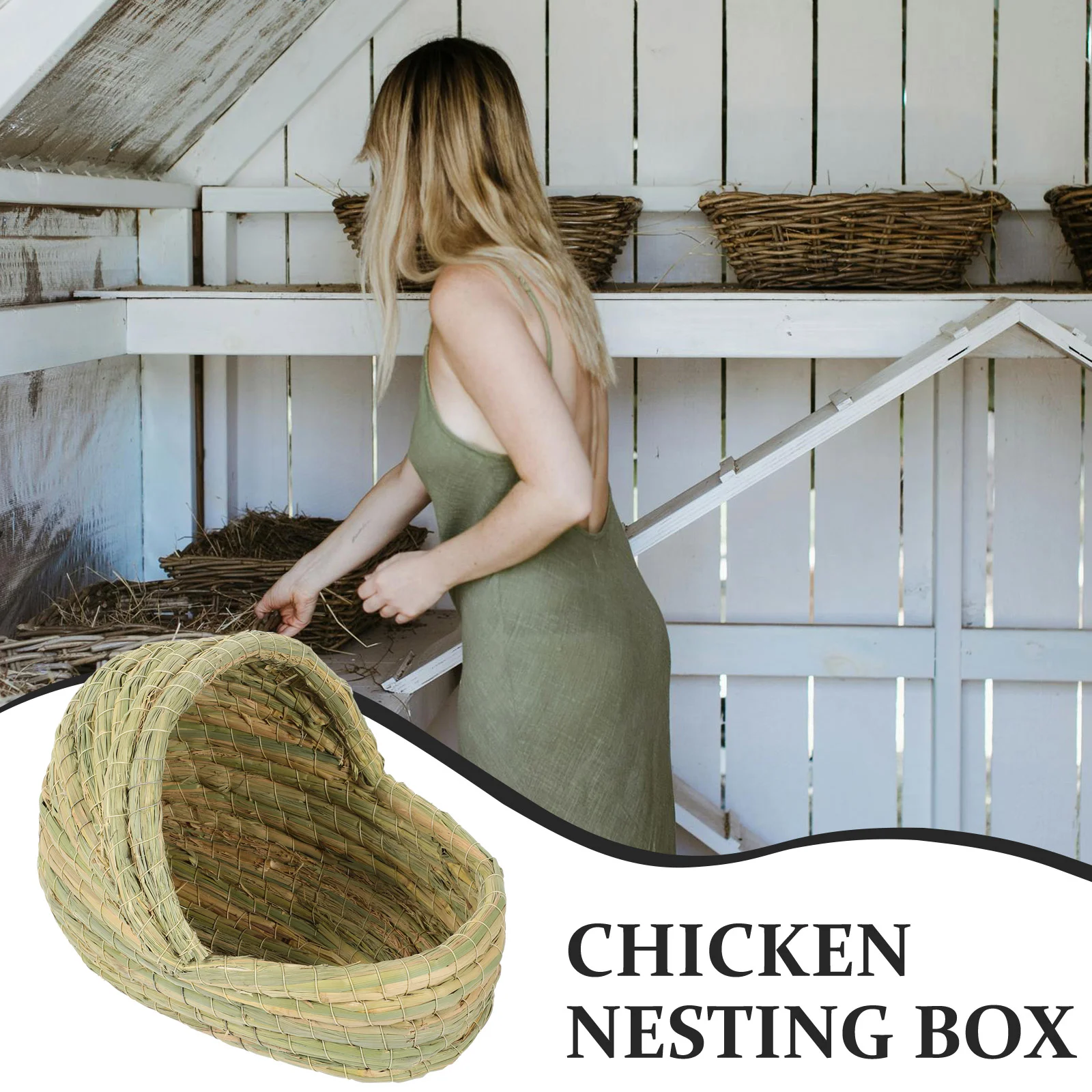 Chicken Coop Breeding Nest Laying Straw Woven House Sleeping Pet The Bird's Small Animals Hut