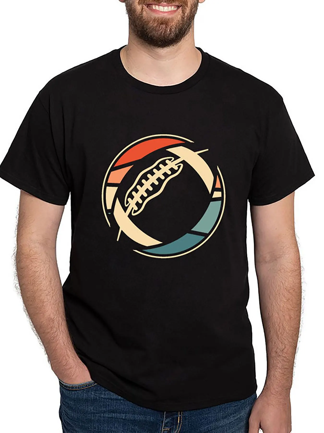 

Забавная Мужская футболка с коротким рукавом, американский футбол 157042, графическая коллекция, Черная