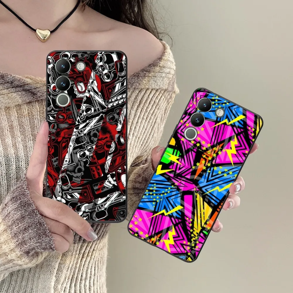 Abstract Texture Smart Cell Phone Case For Vivo Y95 Y93 Y31 Y20 V19 V17 V15 Pro X60 Nex Black Soft Phone Cover Funda