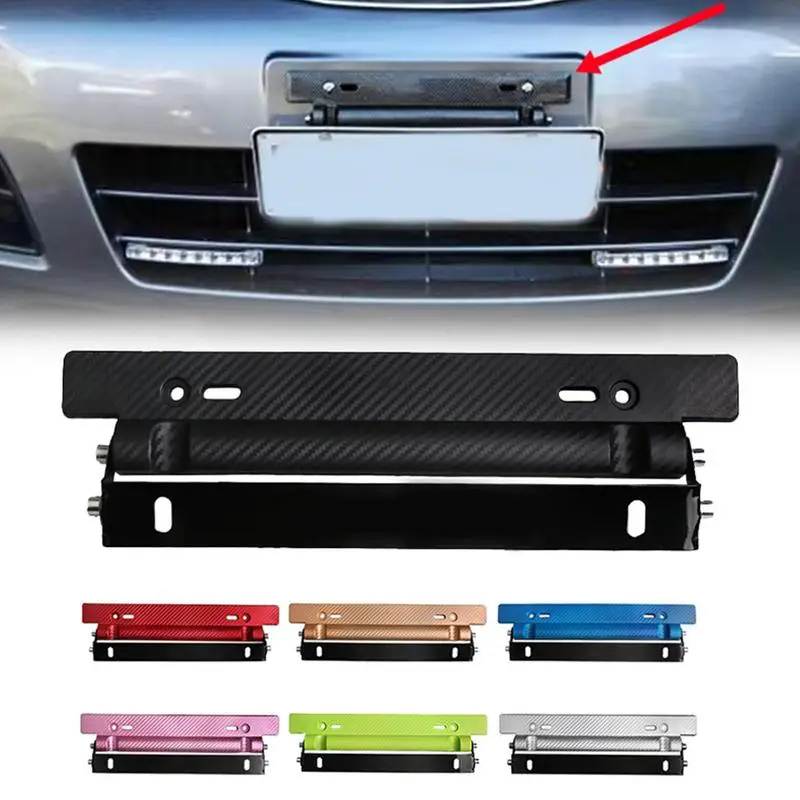 

Auto License Plate Frames Rotatable Rust-Proof Carbon Fiber Holder Cover Protector Bracket Frame For Car Motorcycles Truck