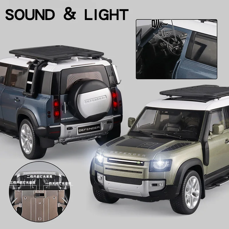 1:18 Land Rover Defender 110 Off Road SUV Alloy Metal Model Car
