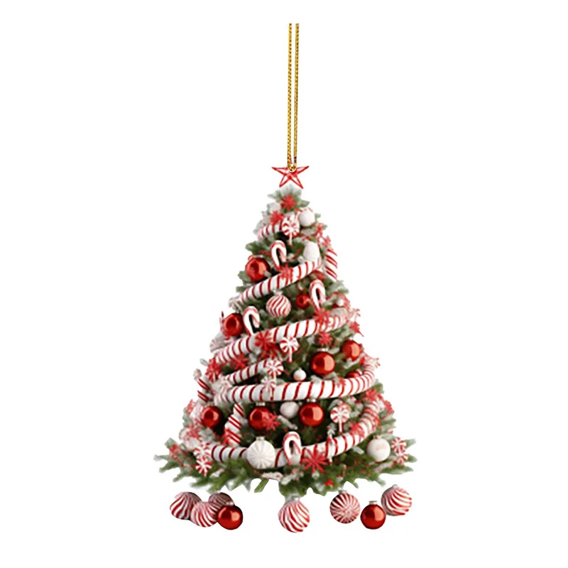 thumbnail image 1 of Christmas Tree Acrylic Pendant Personalized Pattern Pendant New Year Home Christmas Decoration Holiday Party Supplies, 1 of 5