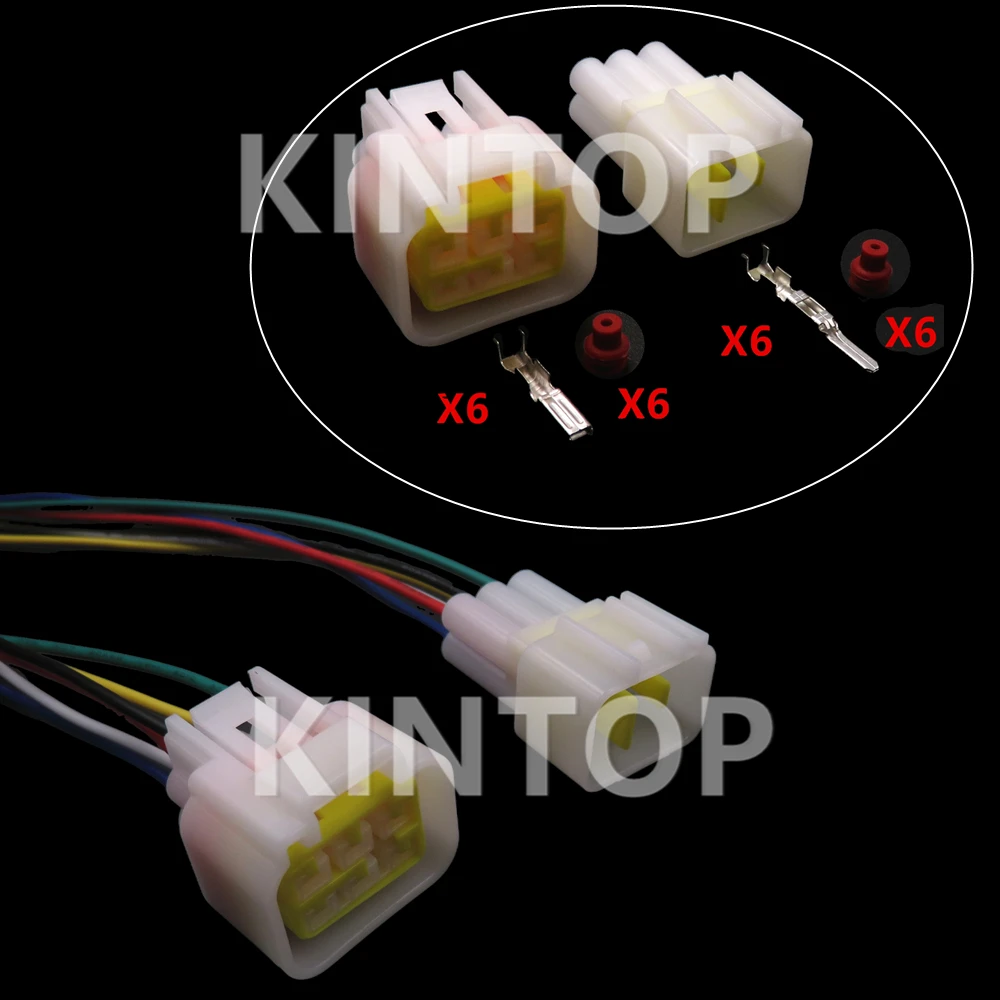 

1 Set 6 Pins Auto Wire Cable Electrical Connector With Wires FW-C-6M-B FW-C-6F-B Car Male Plug Female Socket Starter Auto Parts