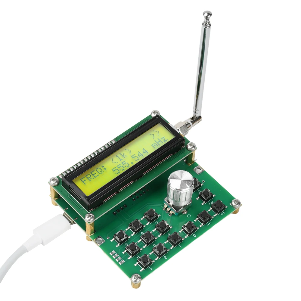 DC 4.5V-5.5V 35MHz-4400MHz RF Signal Generator 1K/10K/100K/1M step modes ADF4351 signal source Type-C interface