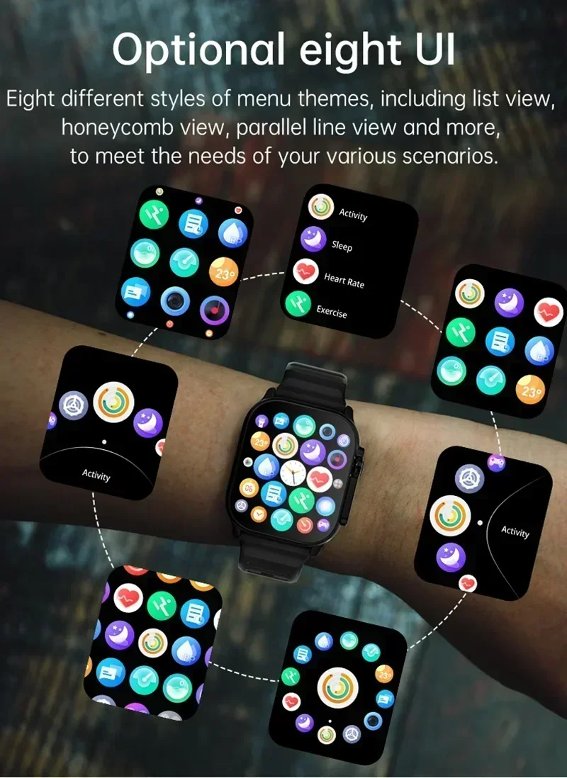 New Watch T800 U2 Smart Watch 49mm New NFC Men Women GPS Track Bluetooth Call BT Music Games Wireless Charging Smartwatch smart watch