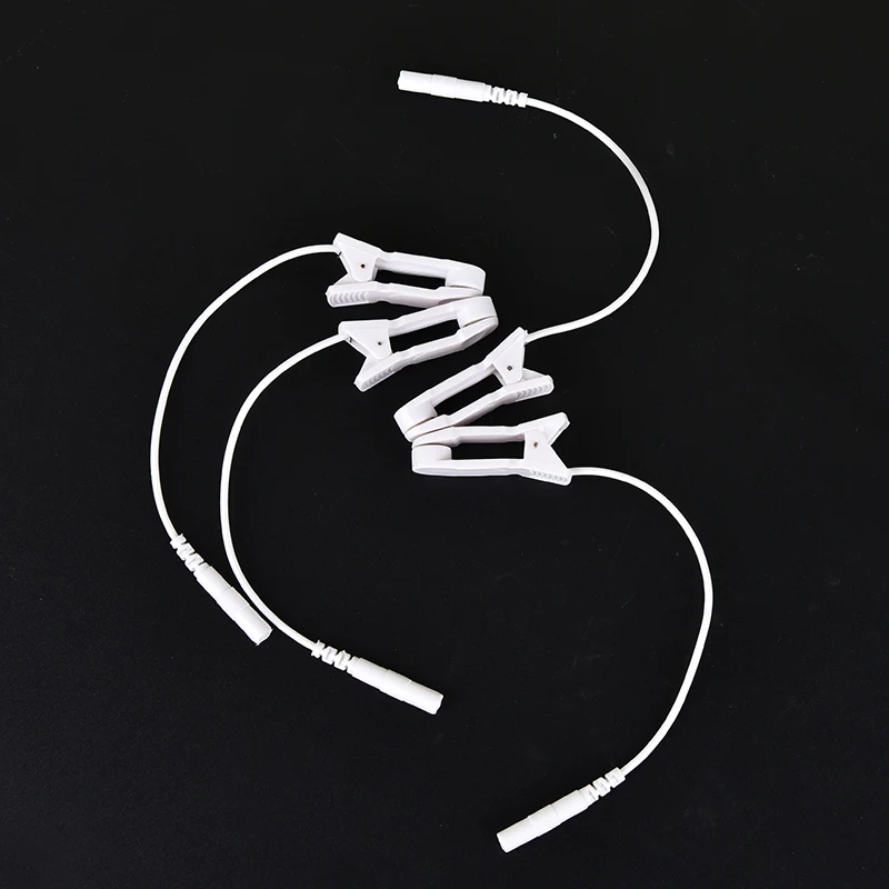 2 Pcs Electrode Lead Wire Connecting Cable Sleeping Aids Earclips Electrode Ear Clips Breast Nipple Ear Pain Relief Clip