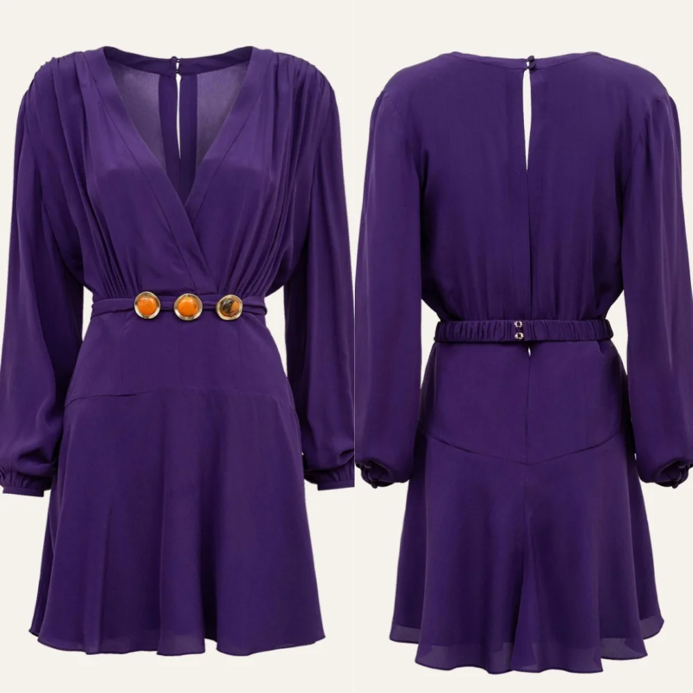 

Женское трикотажное платье-Мини с V-образным вырезом