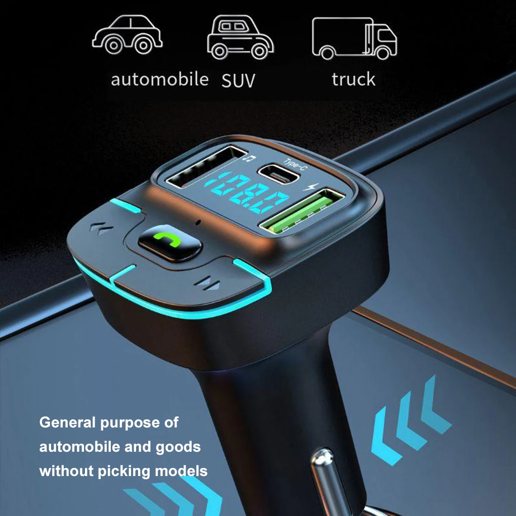 Car Bluetooth MP3 player USB Fast Charging interface support for MP3/WMA/WAV/FLAC/APE Music Decoding Formats Wireless Car Kit