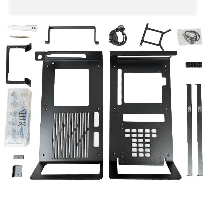 풀 GPU 오픈 프레임 섀시, 4mm CNC 알루미늄, ATX/SFX PSU, 히든 핸들 및 버터플라이 디자인, XTIA XPROTO-N V2