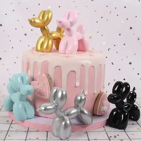 

Balloon Dog Party Accessories Home Desktop Ornament Cake Dessert Decoration Resin Crafts Sculpture Gift Cute Small