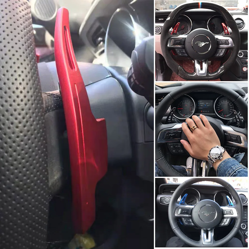 Real Carbon Fiber Paddle Shifter Extensions For Ford Mustang 2015-2024 – Easy Install, Lightweight & Luxury Upgrade - View #6