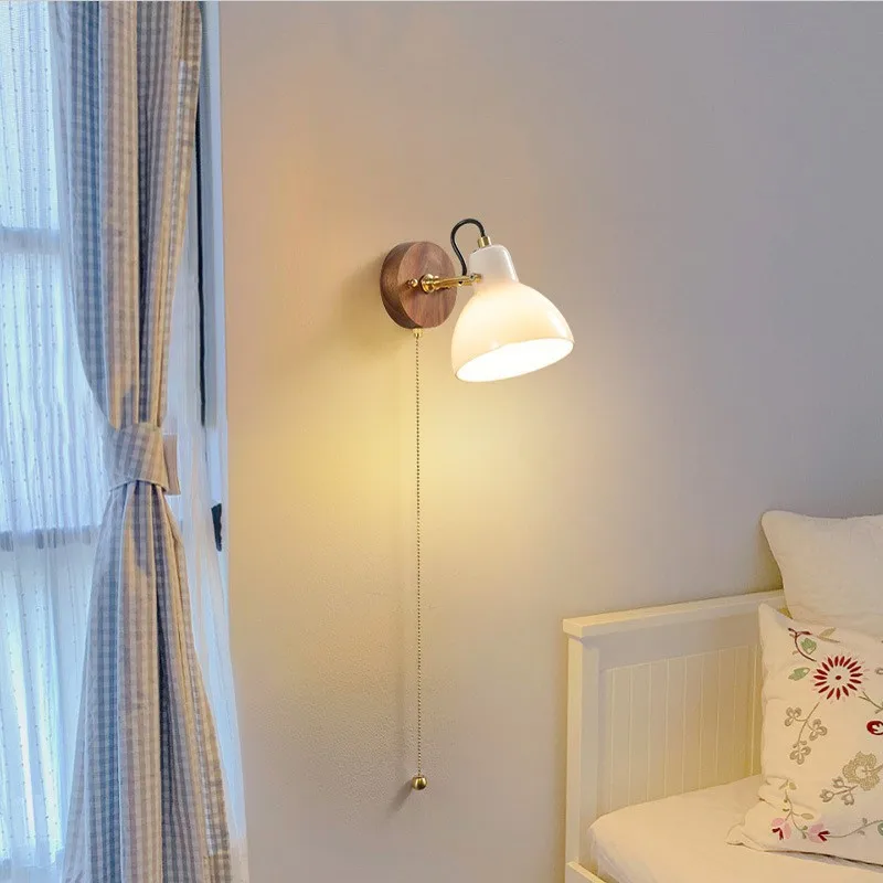 

Nordic Wall Light with Switch for Living Room Luxury Decor Bedside Reading Light Glass Shade Led Wall Lamp