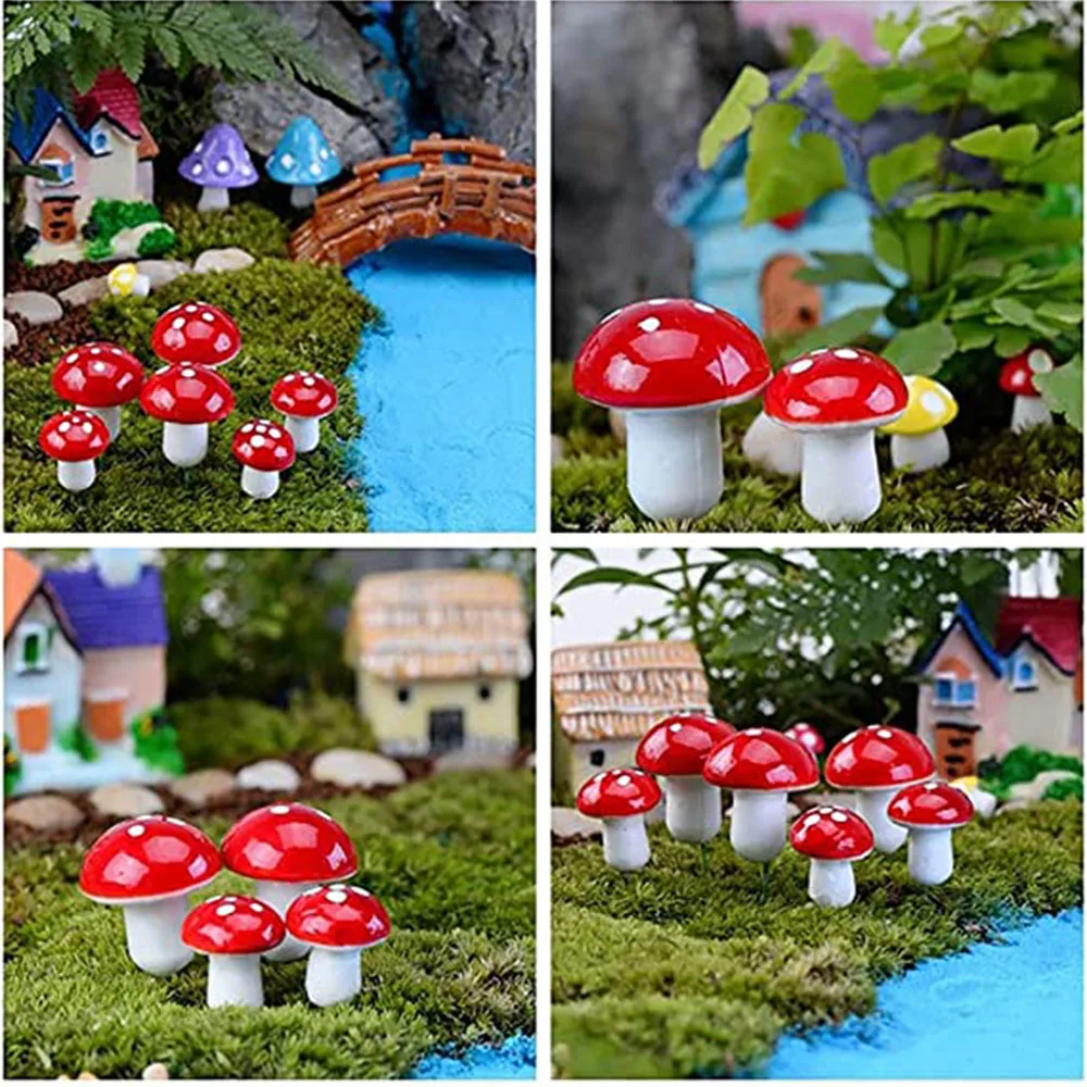 Description Picture 3 of item50Pcs Artificial Mini Mushroom Colorful Tiny Mushroom Garden Decor Foam Mushroom for Home Party Festivals DIY Craft Decor