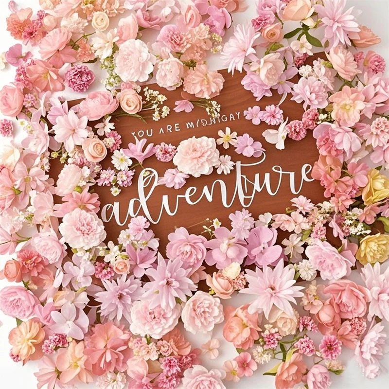 20/50 قطعة زهرة اصطناعية الوردي رئيس MSini الحرير...