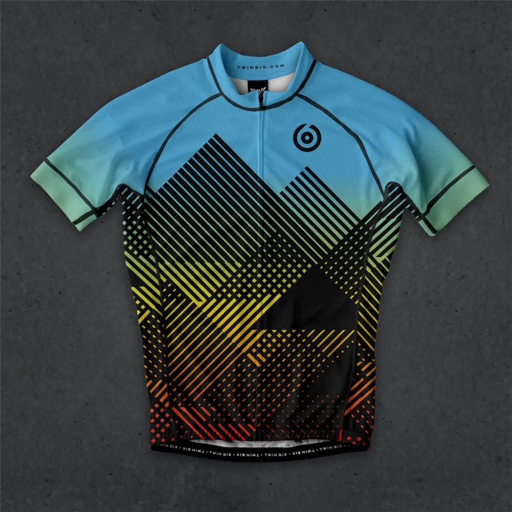 thumbnail image 1 of Camiseta de ciclismo Twin Six 6 para hombre, camiseta de verano para bicicleta de montaña, de secado rápido, con protección solar, sudadera estampada, uniforme de ciclismo y triatlón, 1 of 5
