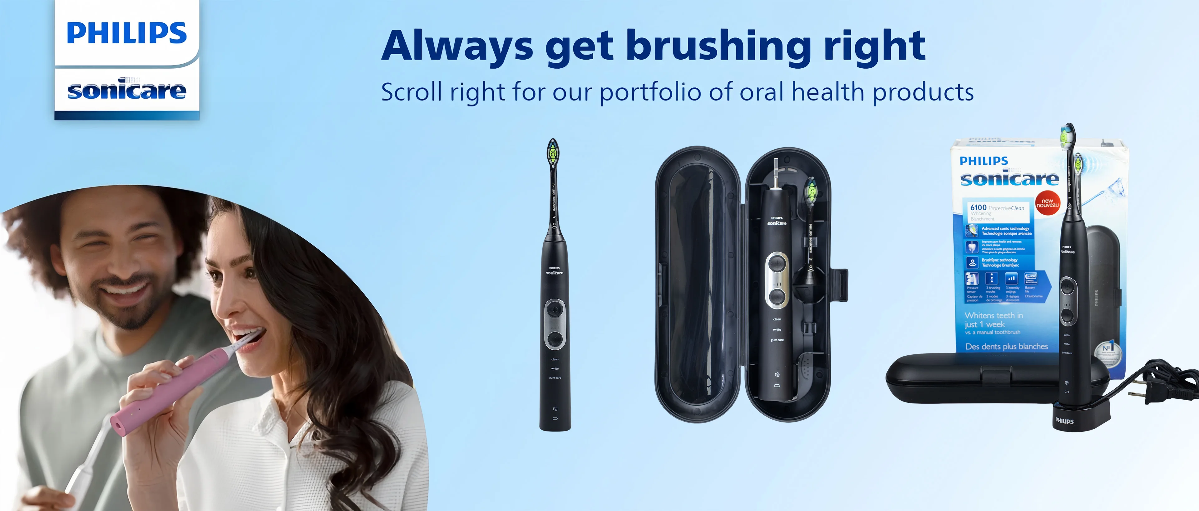 Philips Sonicare 6100 HX6870 Rechargeable Electric Power Toothbrush Replacement head, Black