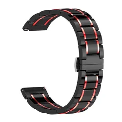 Elegant Ceramic Strap Band in Luxury Design - 22mm width Band (Black red)