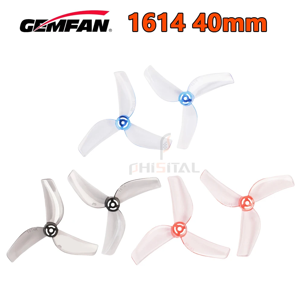 16 pares/8 pares Gemfan 1614 40mm hélice de PC de 3 aspas montaje en T 1mm 1,5mm 0805 Motor para FPV RC FreestyleTinywhoop Drones BETAFPV