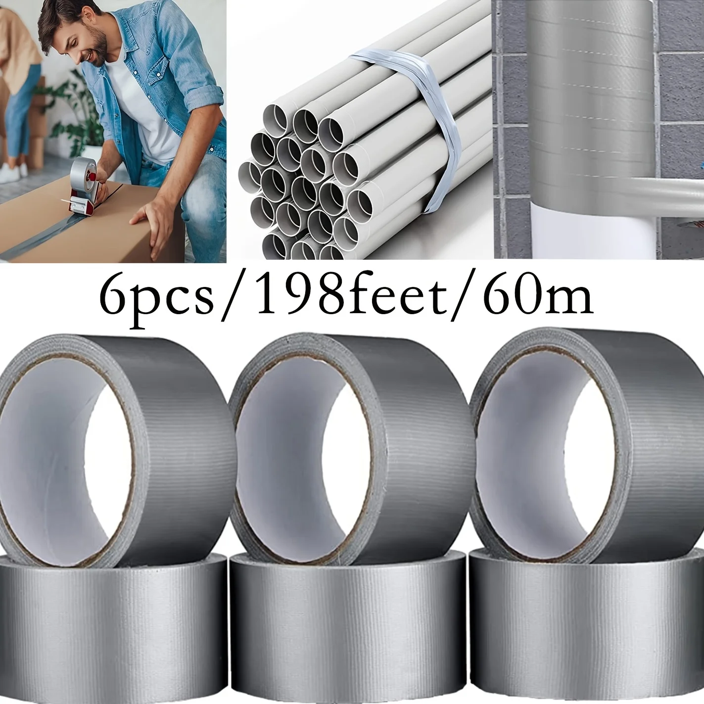 Heavy Duty Silver Duct Tape 30 Yards x Inch Strong Flexible No  Residue All-Weather and Tear by Hand Bulk Value for Do-It AliExpress