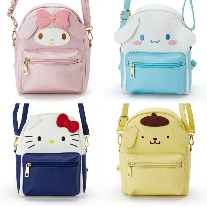 MINISO Kawali Hellokitty Melody Onpompurin Kitty Kuromi Cinnamorol Anime Fashion Backpack Beauty Travel School Bag Girls Toys